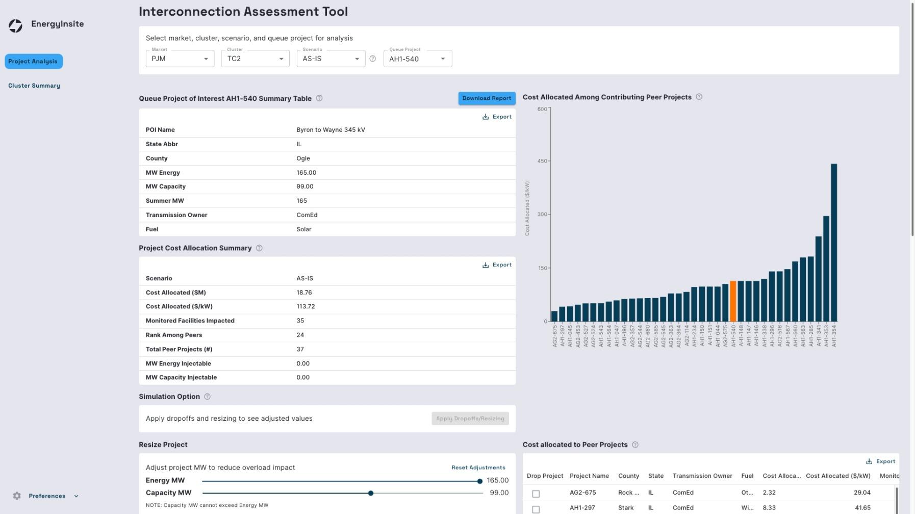 Interconnection Assessment Tool Screenshot